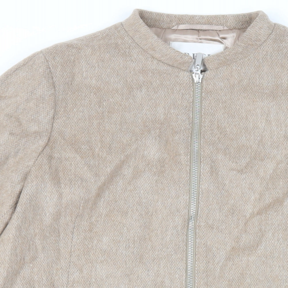 Precis Womens Beige Overcoat Coat Size 8 Zip