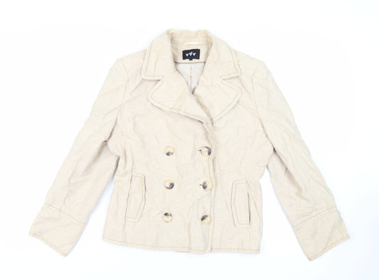 Per Una Womens Beige Jacket Size 14 Button