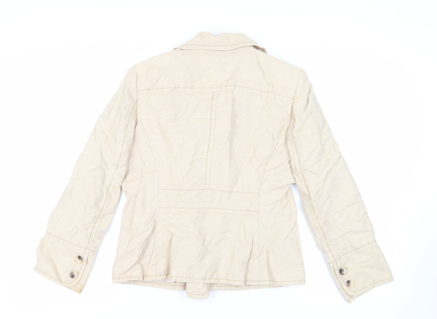 Per Una Womens Beige Jacket Size 14 Button