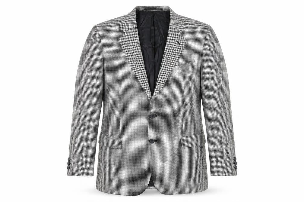 Marks and Spencer Mens Black Geometric Wool Jacket Blazer Size 42 Regular