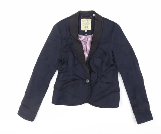 Jack Wills Womens Blue Jacket Blazer Size 10 Button
