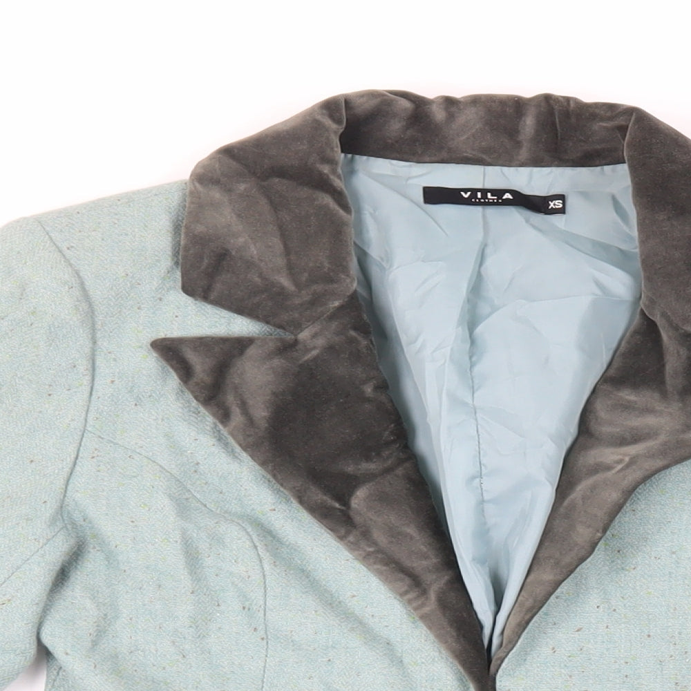 VILA Womens Green Jacket Blazer Size XS Button - Embroidered