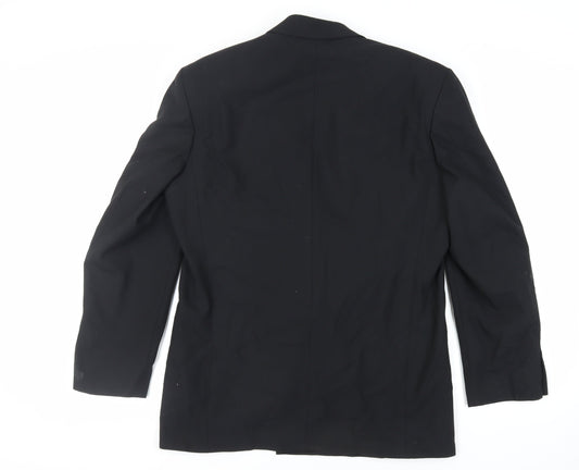 Marks and Spencer Mens Black Polyester Tuxedo Suit Jacket Size 40 Regular