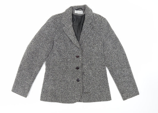 Slimma Womens Grey Jacket Blazer Size 10 Button