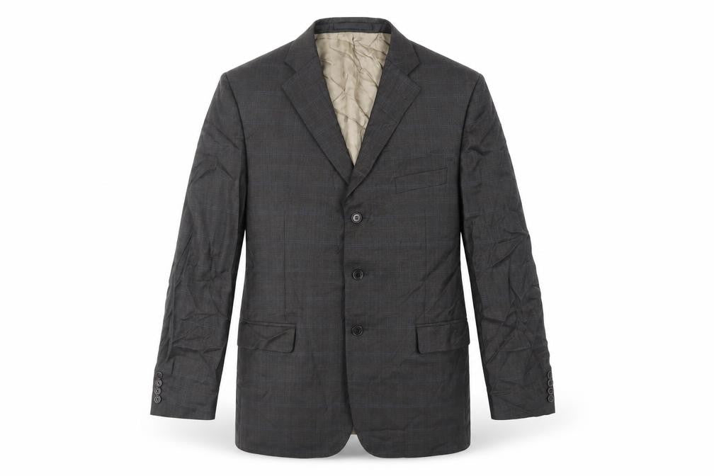 Marks and Spencer Mens Grey Plaid Wool Jacket Suit Jacket Size 44 Regular