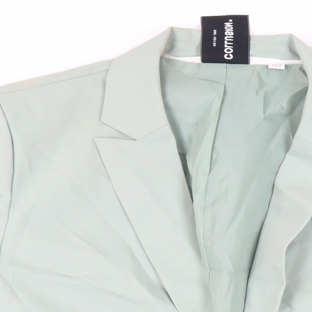 COLLUSION Womens Green Jacket Blazer Size 14 Button