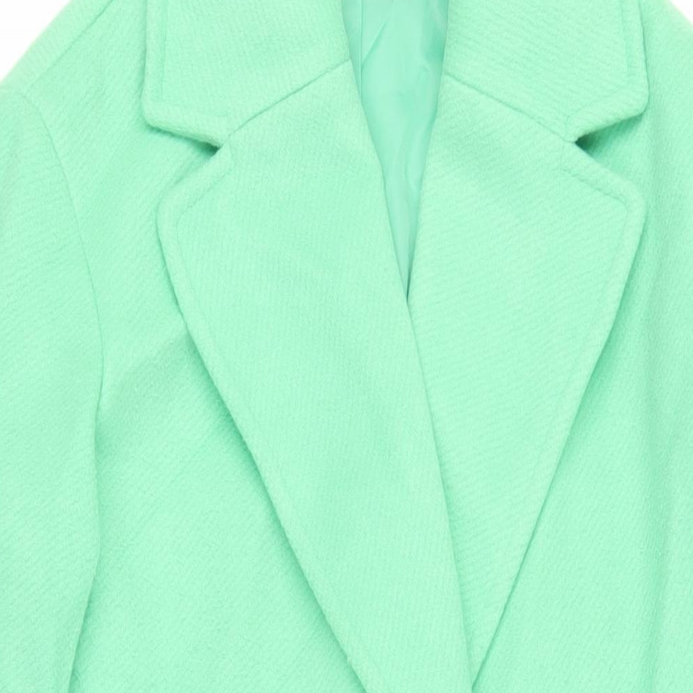 Marks and Spencer Womens Green Overcoat Coat Size 10 Button