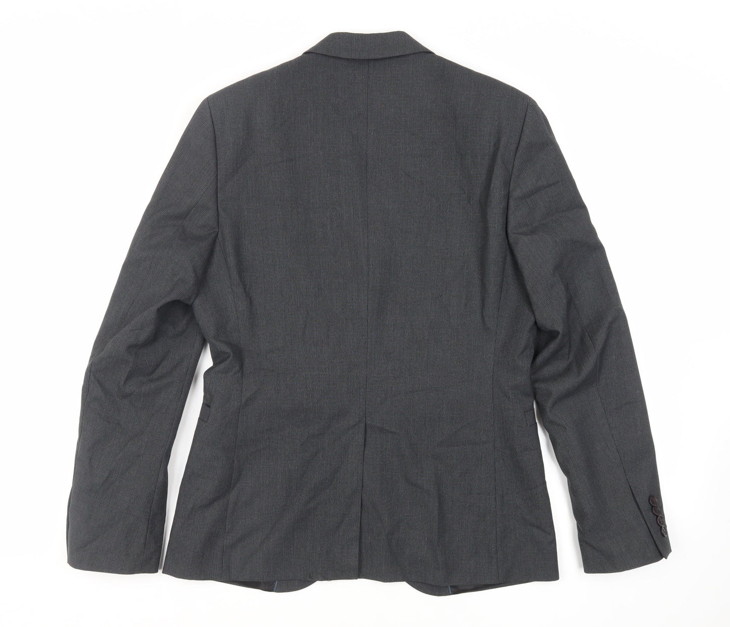 H&M Mens Grey Polyester Jacket Suit Jacket Size 38 Regular