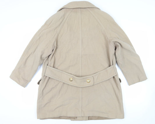 St Michael Womens Beige Pea Coat Coat Size 14 Button