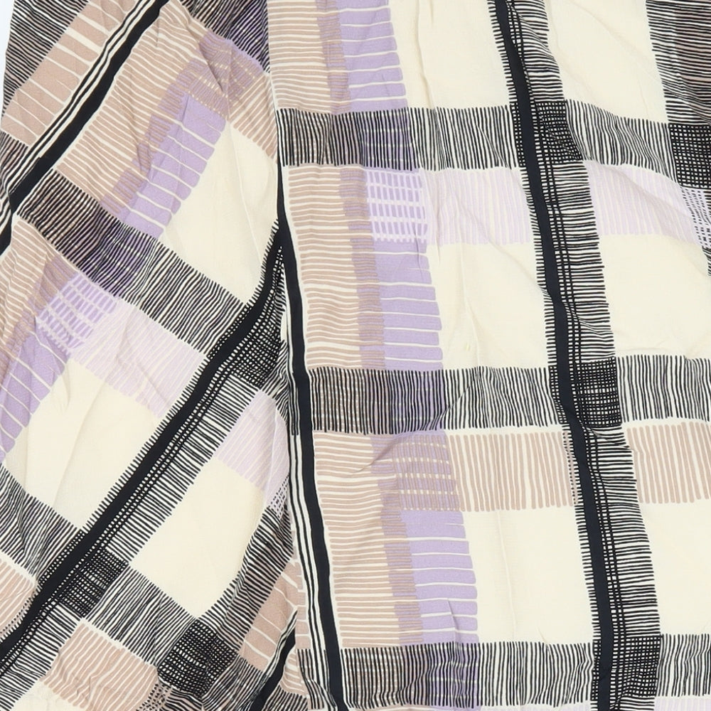 Marks and Spencer Womens Multicoloured Geometric Viscose A-Line Skirt Size 16 Zip