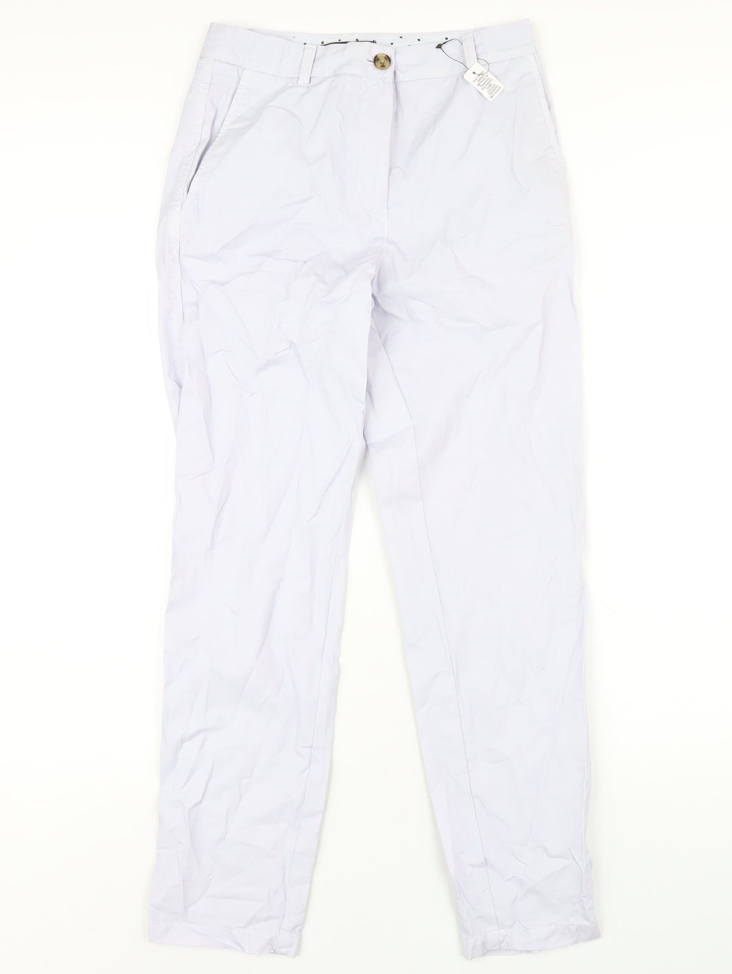 Marks and Spencer Womens Purple Cotton Trousers Size 6 L29 in Regular Zip