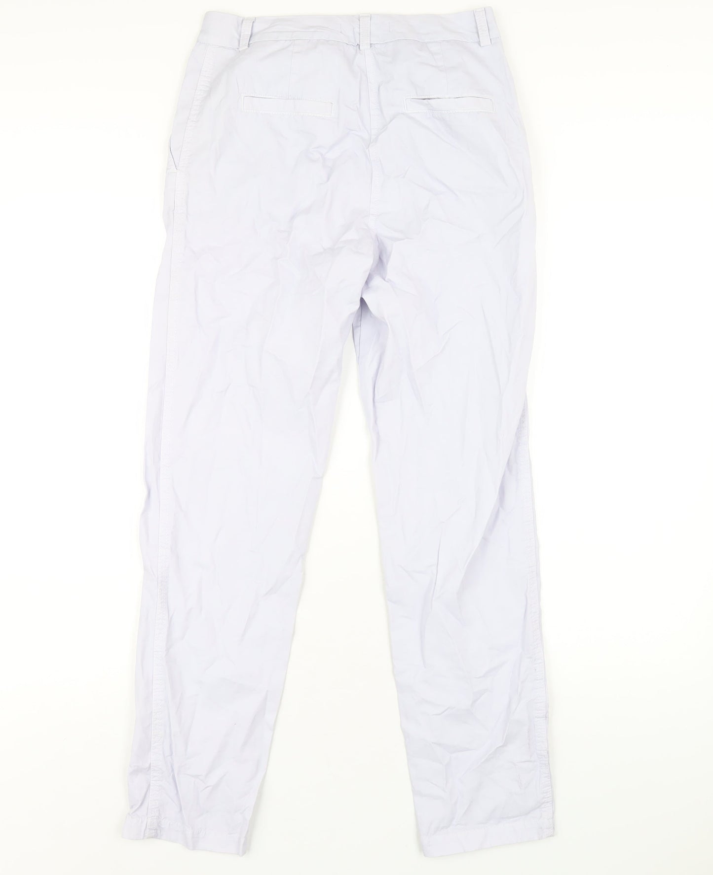 Marks and Spencer Womens Purple Cotton Trousers Size 6 L29 in Regular Zip