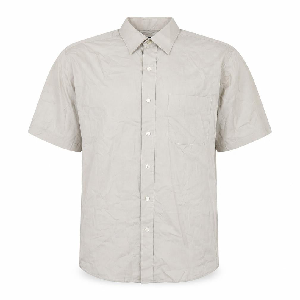 John Ashford Mens Brown Cotton Button-Up Size L Collared Button