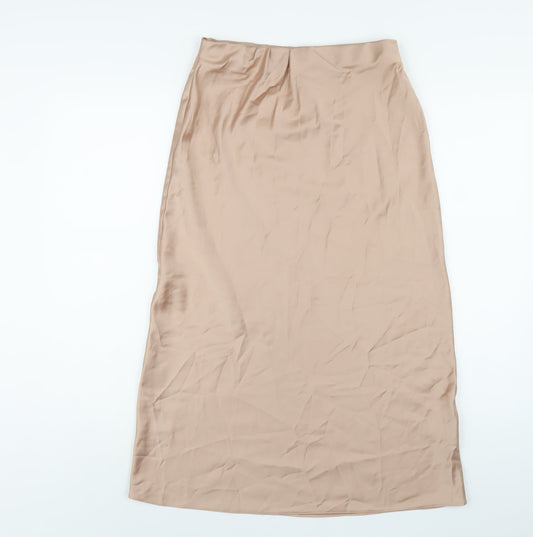 Warehouse Womens Beige Polyester A-Line Skirt Size 10