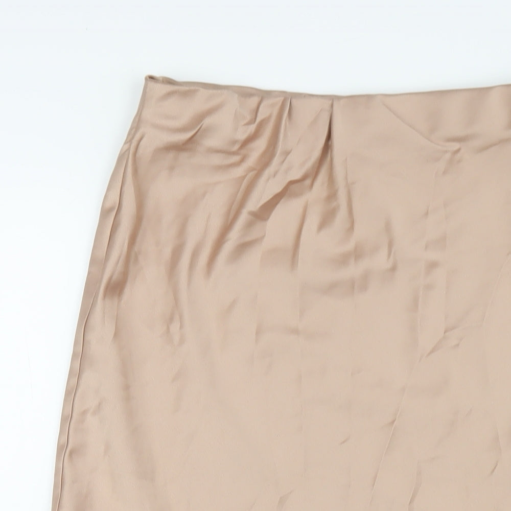 Warehouse Womens Beige Polyester A-Line Skirt Size 10