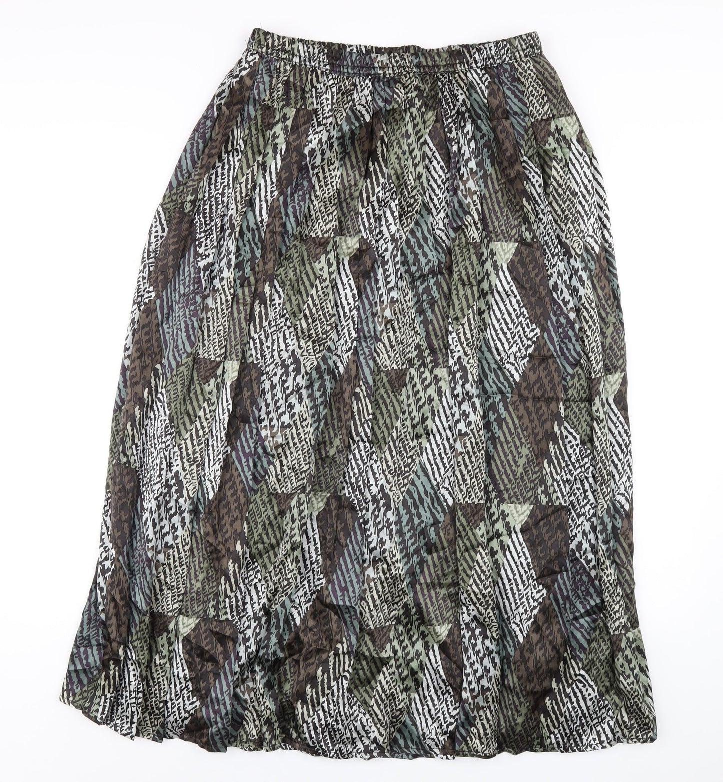 Cotswold Collection Womens Green Geometric Polyester A-Line Skirt Size 12