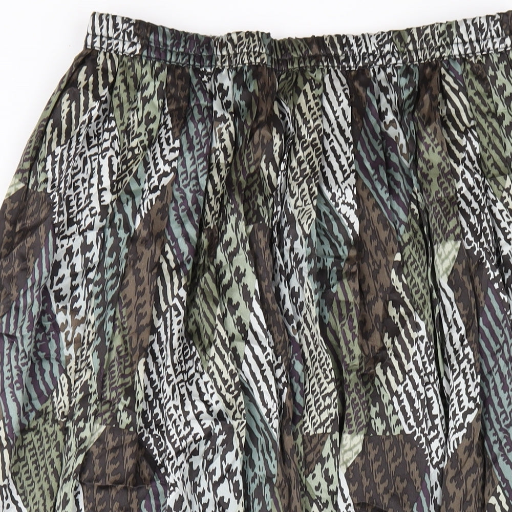 Cotswold Collection Womens Green Geometric Polyester A-Line Skirt Size 12