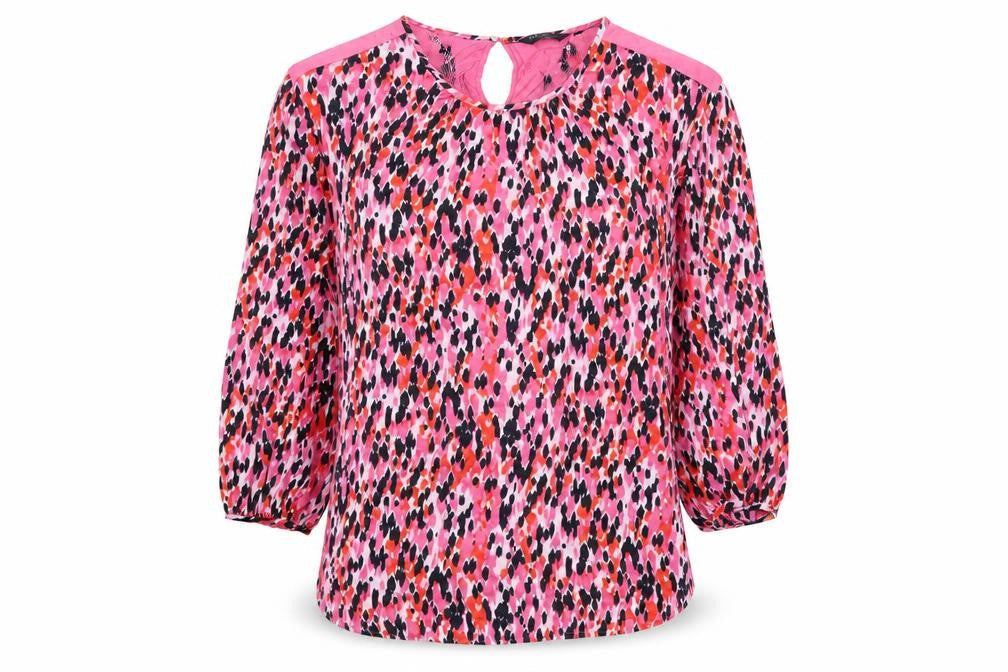 Marks and Spencer Womens Pink Polyester Basic T-Shirt Size 12 Round Neck