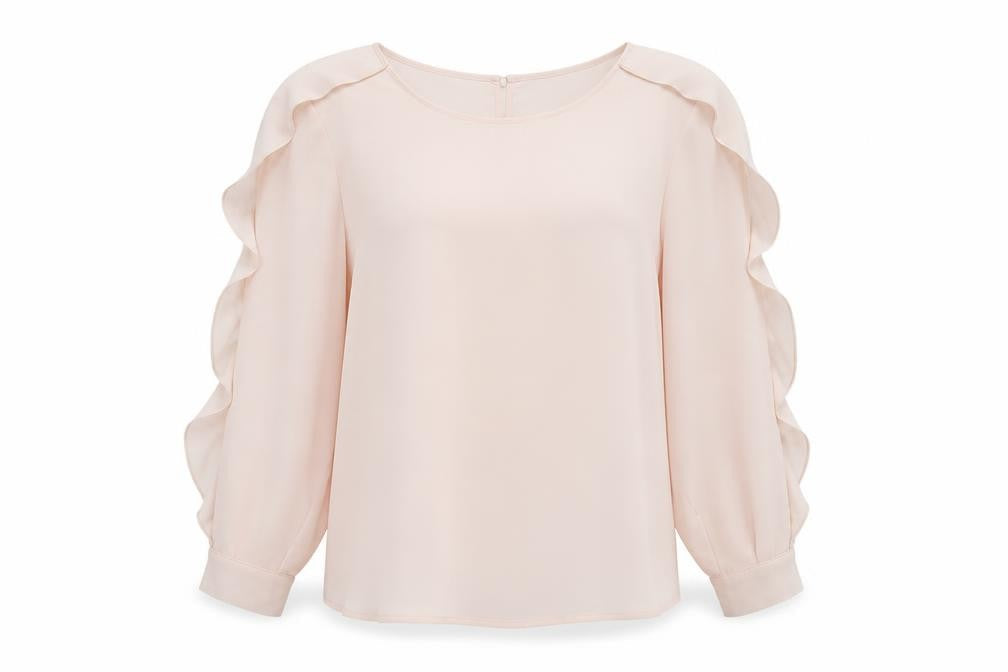 Marks and Spencer Womens Pink Polyester Basic Blouse Size 14 Round Neck