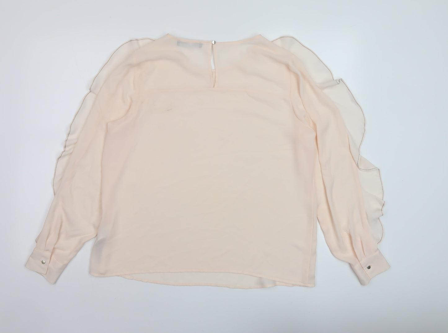 Marks and Spencer Womens Pink Polyester Basic Blouse Size 14 Round Neck