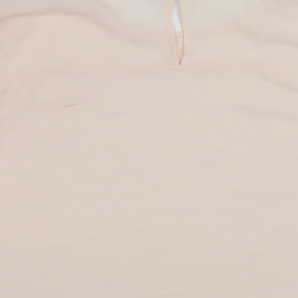 Marks and Spencer Womens Pink Polyester Basic Blouse Size 14 Round Neck