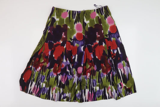 Artigiano Womens Multicoloured Geometric Polyester A-Line Skirt Size 36 in Zip