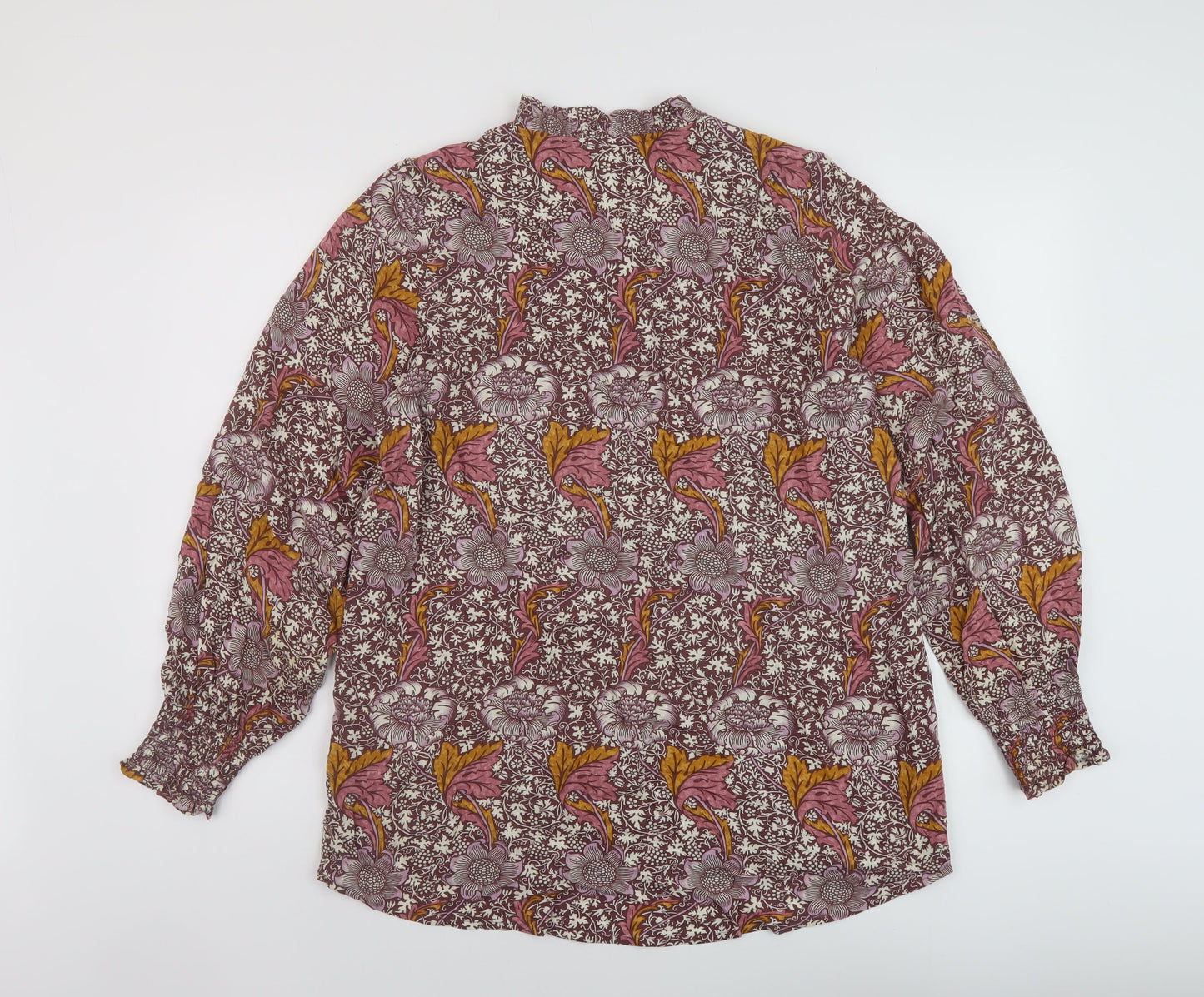 NEXT Womens Pink Geometric Viscose Basic Blouse Size 14 Mock Neck