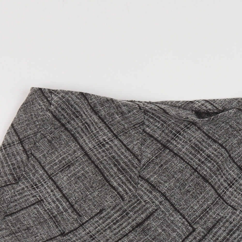 Marks and Spencer Womens Grey Plaid Polyester A-Line Skirt Size 10