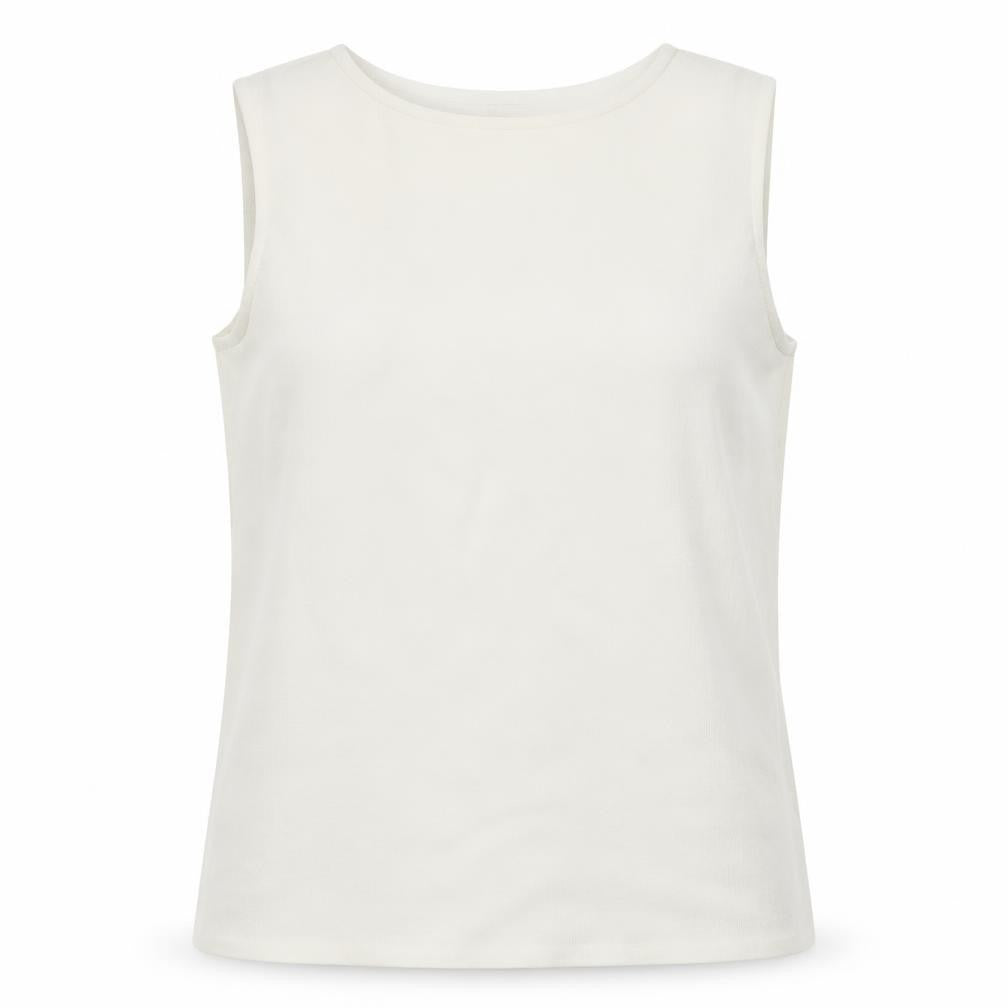 Marks and Spencer Womens White Viscose Basic Tank Size 14 Round Neck