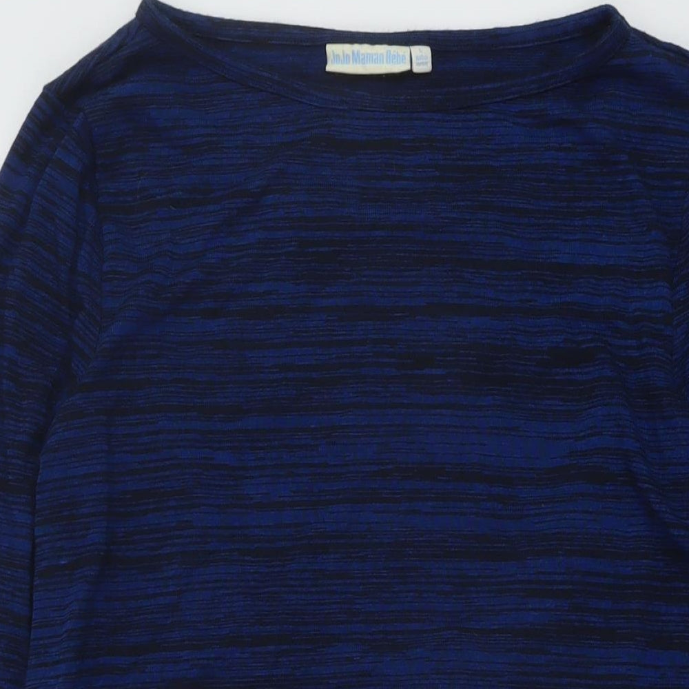 JoJo Maman Bébé Womens Blue Geometric Polyester Tunic Blouse Size L Round Neck