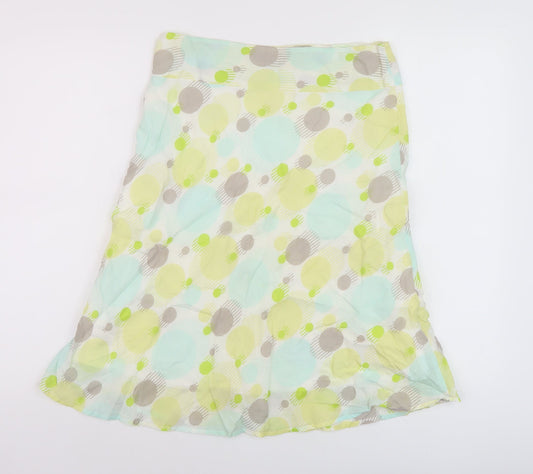 Great Plains Womens Yellow Geometric Cotton A-Line Skirt Size 10 Zip