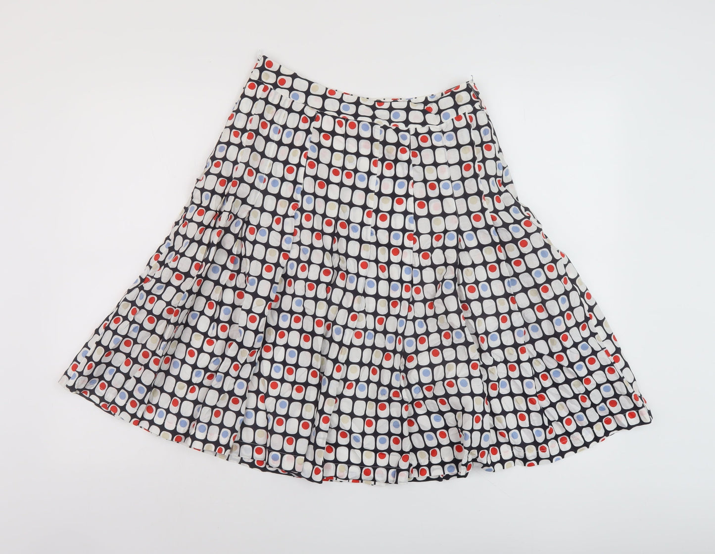 Hpobbs Womens Multicoloured Geometric Cotton A-Line Skirt Size 8 Zip