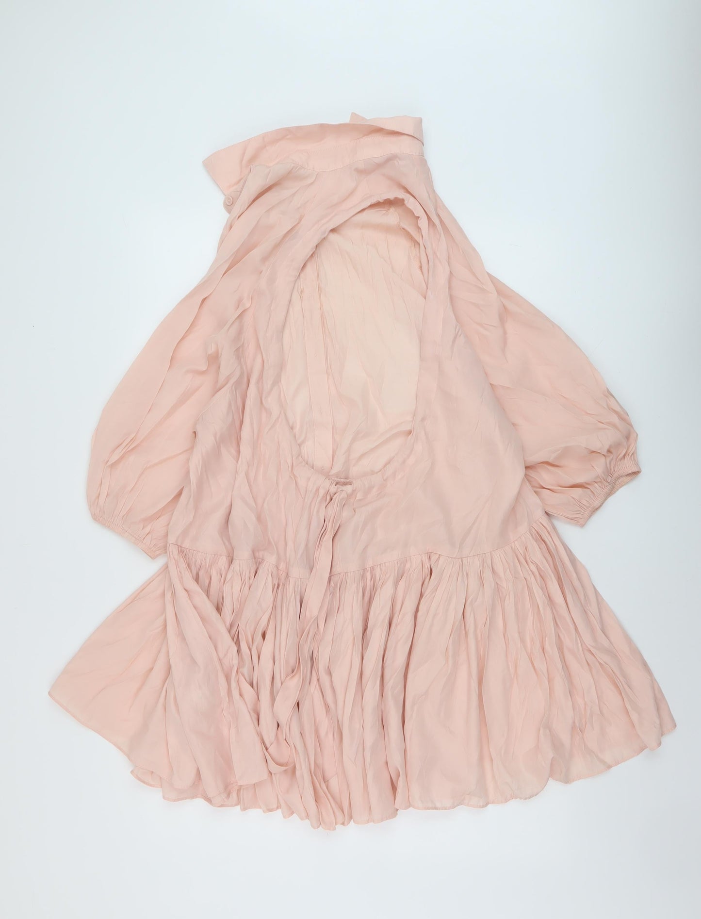 Glamorous Womens Pink Polyester A-Line Size 8 Collared Button