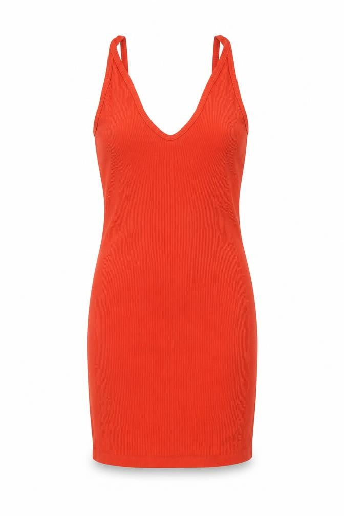 Missguided Womens Orange Polyamide Mini Size S V-Neck Pullover