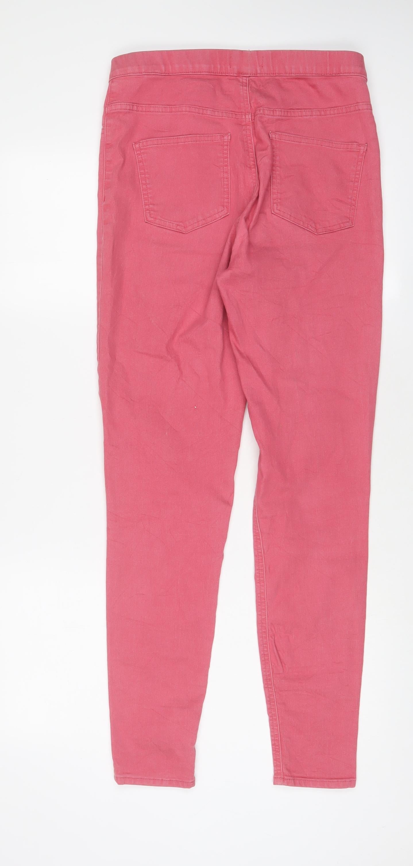 Marks and Spencer Womens Pink Cotton Jegging Jeans Size 12 L30 in Regular