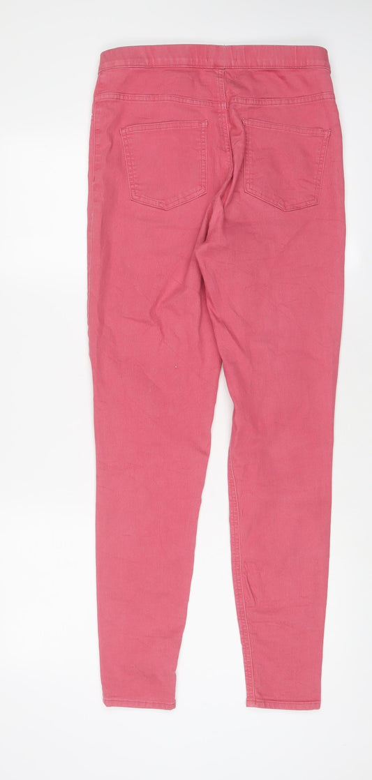 Marks and Spencer Womens Pink Cotton Jegging Jeans Size 12 L30 in Regular