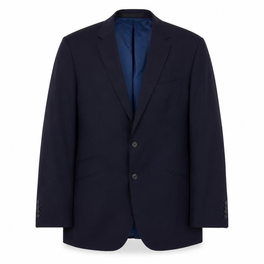Front view of Autograph men’s blue wool jacket suit jacket, size 40, regular