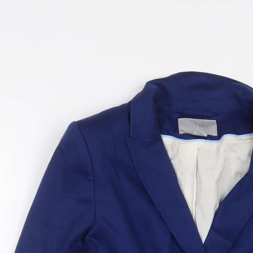 H&M Womens Blue Jacket Blazer Size 10 Button