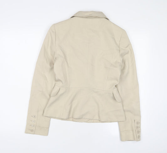 Mango Womens Beige Jacket Blazer Size 10 Button