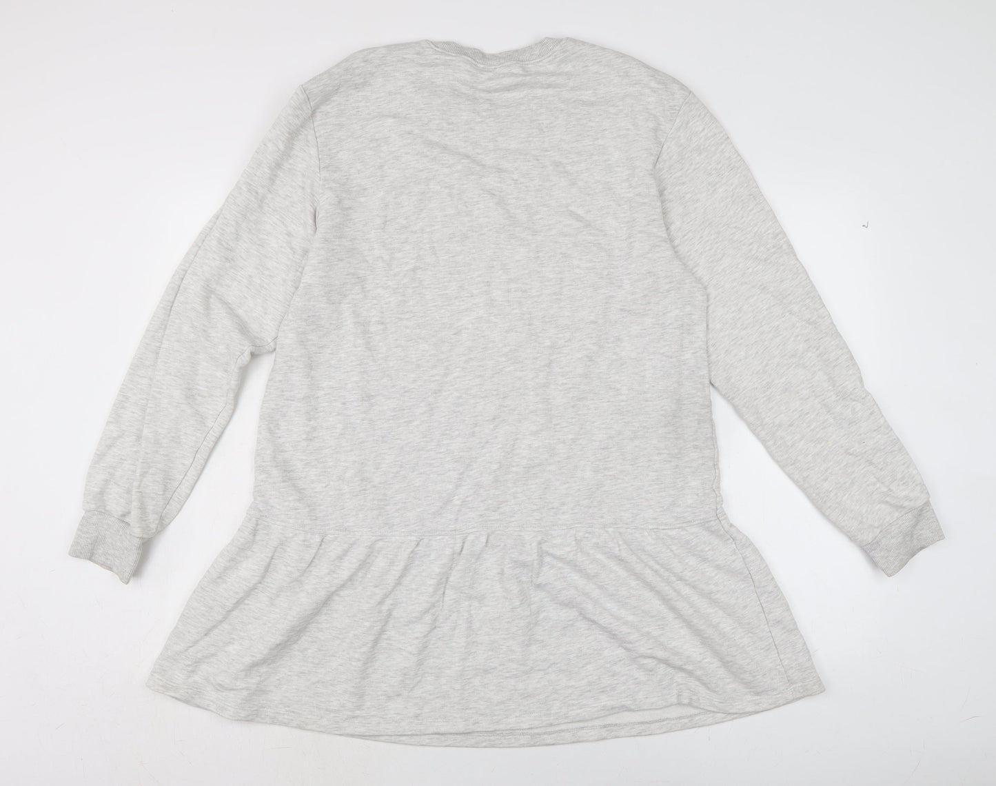 Divided Womens Grey Cotton Jumper Dress Size M Boat Neck