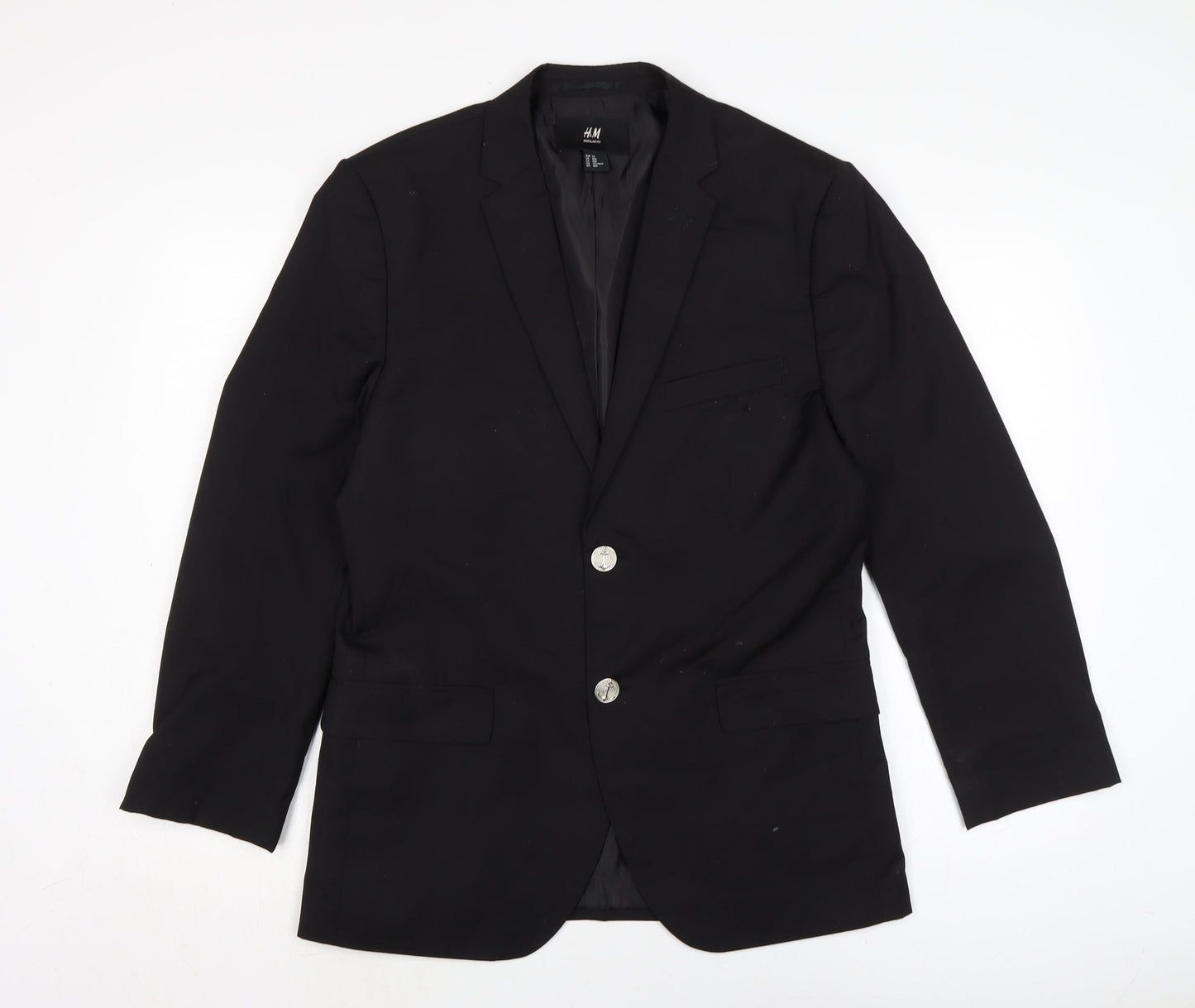 H&M Mens Black Jacket Size 40 Button
