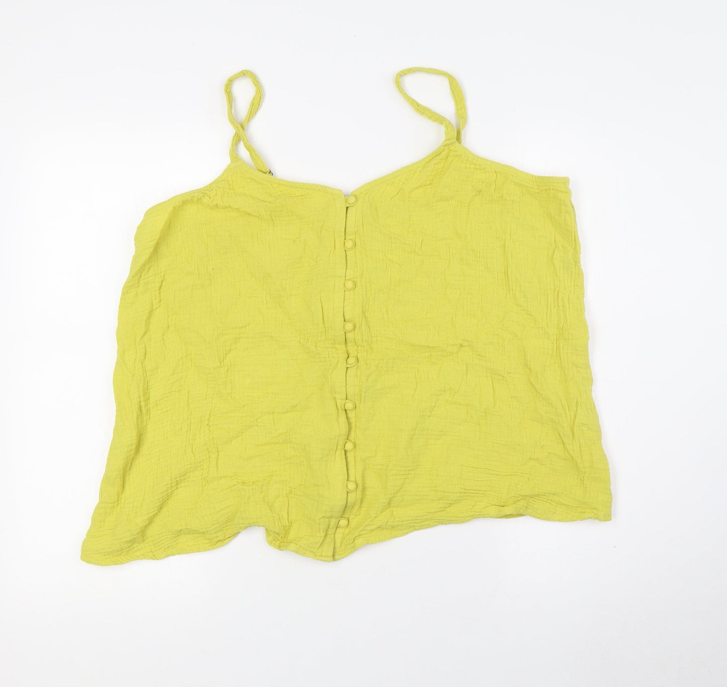 Yours Womens Yellow Cotton Camisole T-Shirt Size 20 Square Neck