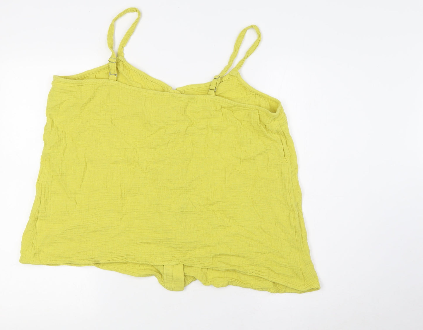Yours Womens Yellow Cotton Camisole T-Shirt Size 20 Square Neck