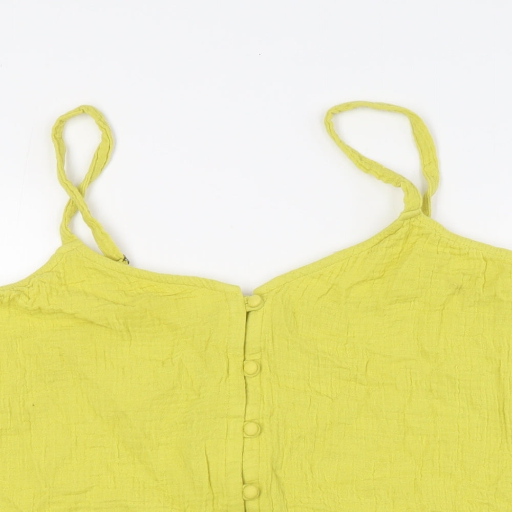 Yours Womens Yellow Cotton Camisole T-Shirt Size 20 Square Neck