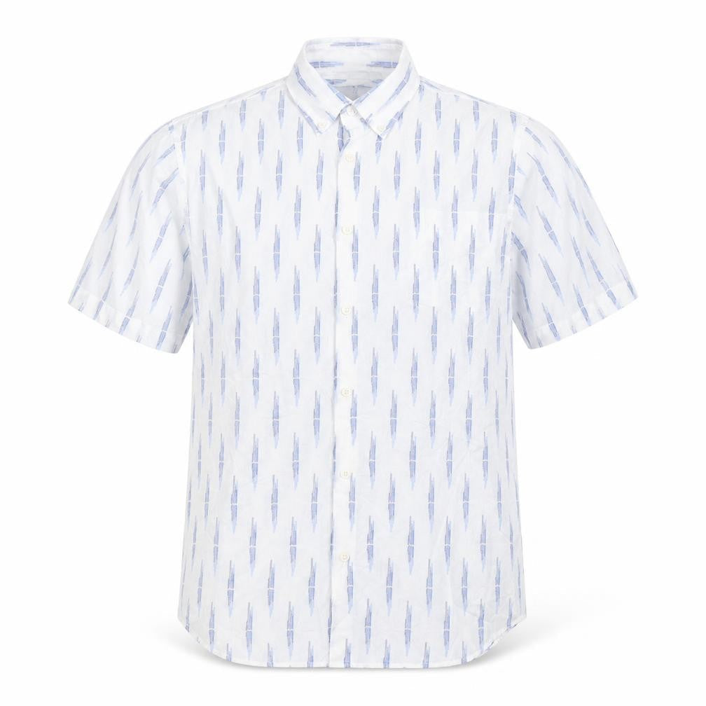 Marks and Spencer Mens White Cotton Button-Up Size L Collared Button