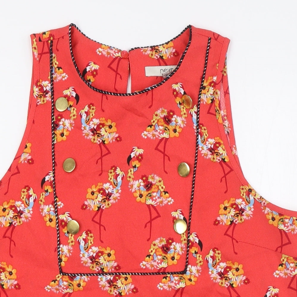 NEXT Womens Multicoloured Floral Polyester Camisole Tank Size 12 Round Neck - Flamingos