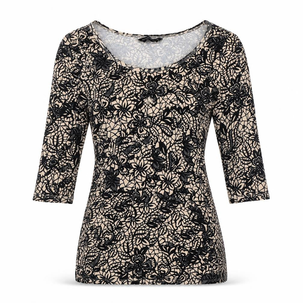 Dorothy Perkins Womens Beige Cotton Basic T-Shirt Size 10 Round Neck