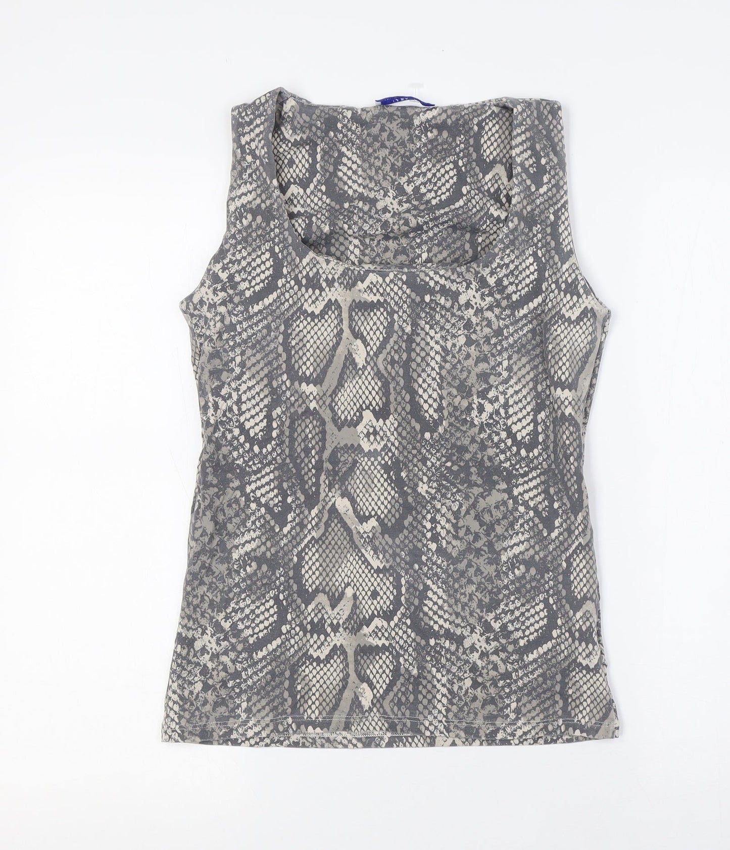Zara Womens Multicoloured Animal Print Polyamide Basic Blouse Size M Scoop Neck