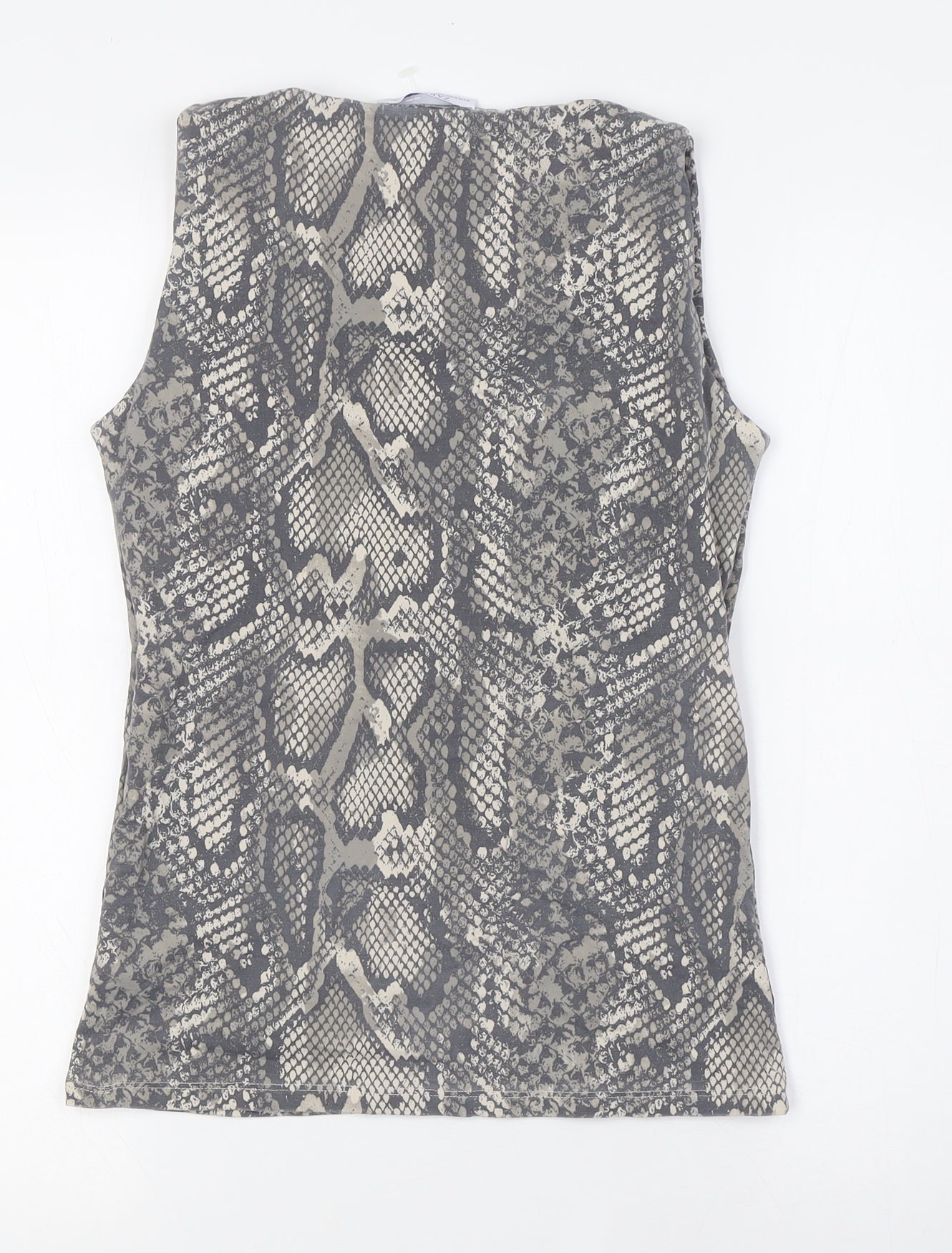 Zara Womens Multicoloured Animal Print Polyamide Basic Blouse Size M Scoop Neck