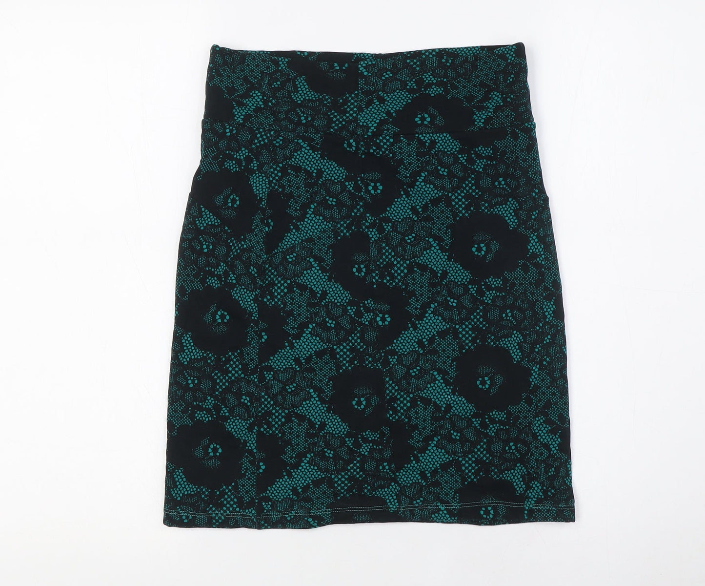 Divided Womens Black Polyester A-Line Skirt Size 10